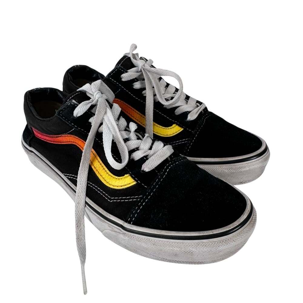 Vans Old Skool Black Sunset Stripe Sneakers Mens 5.5 Womens 7 Skate